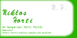 miklos horti business card