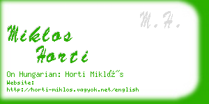 miklos horti business card